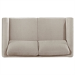 Pemberly Row 2-Piece Upholstered Fabric Panel Arm Sofa Set in Taupe Brown