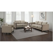 Pemberly Row 3-Piece Upholstered Fabric Panel Arm Sofa Set in Taupe Brown