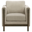 Pemberly Row 3-Piece Upholstered Fabric Panel Arm Sofa Set in Taupe Brown