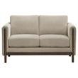 Pemberly Row 3-Piece Upholstered Fabric Panel Arm Sofa Set in Taupe Brown