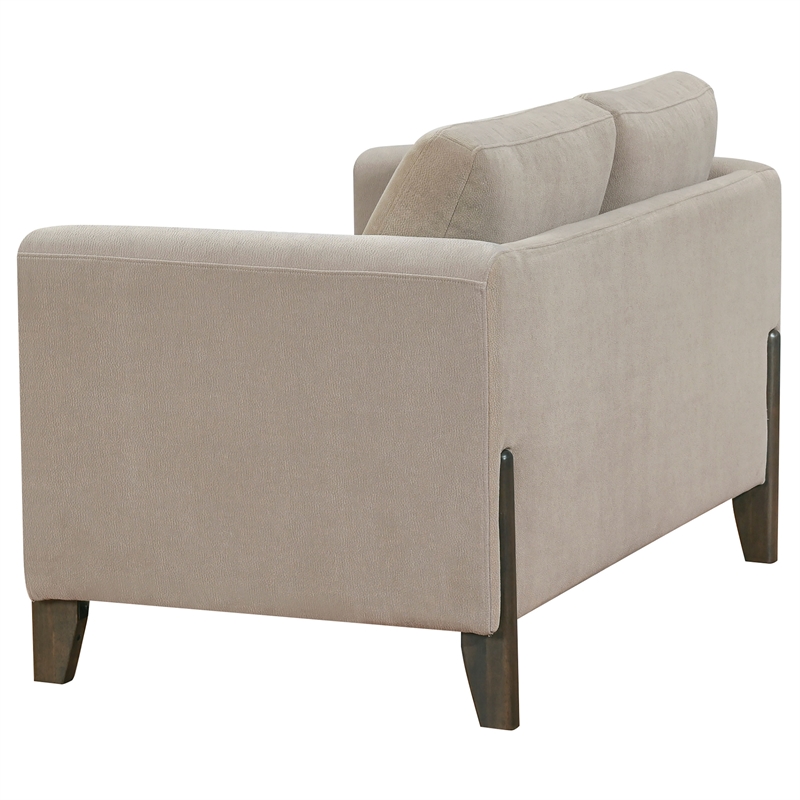 Pemberly Row 3-Piece Upholstered Fabric Panel Arm Sofa Set in Taupe Brown