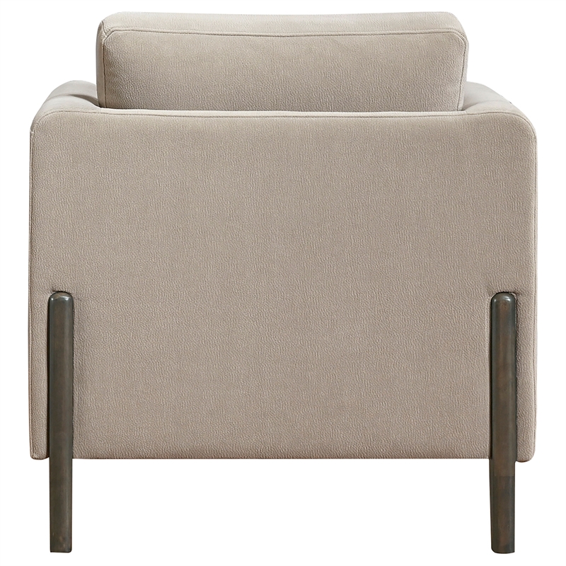 Pemberly Row Transitional Fabric Panel Arm Accent Chair in Taupe