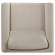 Pemberly Row Transitional Fabric Panel Arm Accent Chair in Taupe
