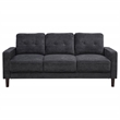 Pemberly Row Transitional Tufted Fabric Track Arm Sofa in Steel Gray