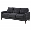 Pemberly Row Transitional Tufted Fabric Track Arm Sofa in Steel Gray
