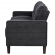 Pemberly Row Transitional Tufted Fabric Track Arm Sofa in Steel Gray