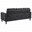 Pemberly Row Transitional Tufted Fabric Track Arm Sofa in Steel Gray