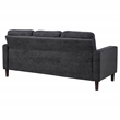 Pemberly Row Transitional Tufted Fabric Track Arm Sofa in Steel Gray