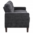 Pemberly Row Transitional Tufted Fabric Track Arm Sofa in Steel Gray