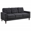 Pemberly Row Transitional Tufted Fabric Track Arm Sofa in Steel Gray