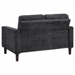 Pemberly Row Transitional Tufted Fabric Track Arm Loveseat in Steel Gray