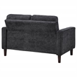 Pemberly Row Transitional Tufted Fabric Track Arm Loveseat in Steel Gray