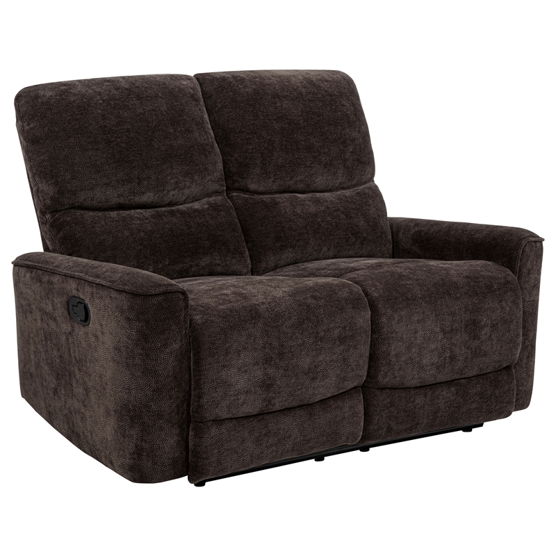 Pemberly Row 3-Piece Upholstered Chenille Reclining Sofa Set in Dark Brown
