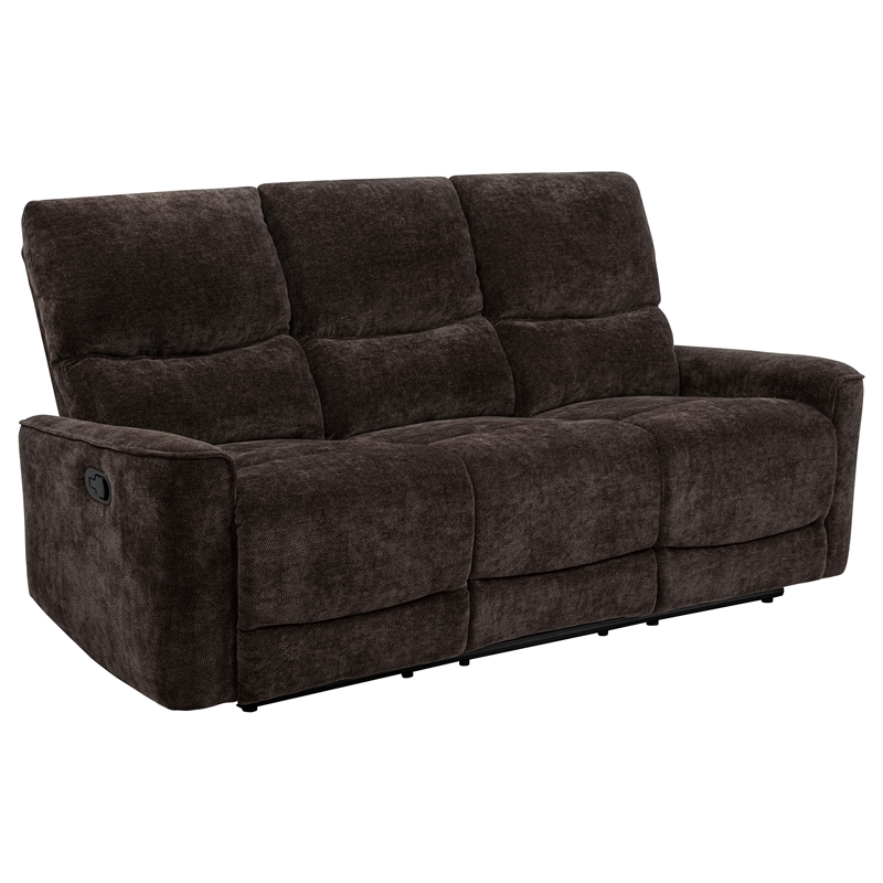 Pemberly Row 2-Piece Upholstered Chenille Reclining Sofa Set in Dark Brown