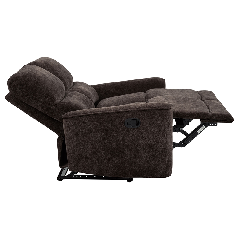 Pemberly Row 2-Piece Upholstered Chenille Reclining Sofa Set in Dark Brown