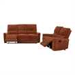 Pemberly Row 2-Piece Chenille Reclining Sofa Set in Burnt Orange