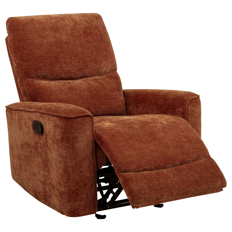 Pemberly Row 3-Piece Chenille Reclining Sofa Set in Burnt Orange