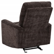 Pemberly Row Transitional Tufted Chenille Glider Recliner in Dark Brown