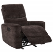 Pemberly Row Transitional Tufted Chenille Glider Recliner in Dark Brown