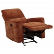 Pemberly Row Transitional Tufted Chenille Glider Recliner in Burnt Orange