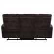 Pemberly Row Upholstered Chenille Reclining Sofa in Dark Brown