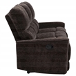 Pemberly Row Upholstered Chenille Reclining Sofa in Dark Brown