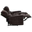 Pemberly Row Upholstered Chenille Reclining Sofa in Dark Brown