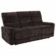 Pemberly Row Upholstered Chenille Reclining Sofa in Dark Brown