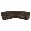 Pemberly Row Upholstered Fabric Reclining Sectional Sofa in Chocolate Brown