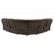 Pemberly Row Upholstered Fabric Reclining Sectional Sofa in Chocolate Brown