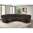 Pemberly Row Upholstered Fabric Reclining Sectional Sofa in Chocolate Brown