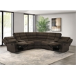 Pemberly Row Upholstered Fabric Reclining Sectional Sofa in Chocolate Brown
