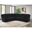 Pemberly Row Upholstered Fabric Reclining Sectional Sofa in Black