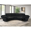 Pemberly Row Upholstered Fabric Reclining Sectional Sofa in Black