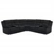 Pemberly Row Upholstered Fabric Reclining Sectional Sofa in Black