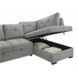 Pemberly Row Transitional Upholstered Fabric Sleeper Sectional Sofa in Gray