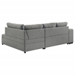 Pemberly Row Transitional Upholstered Fabric Sleeper Sectional Sofa in Gray