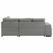 Pemberly Row Transitional Upholstered Fabric Sleeper Sectional Sofa in Gray