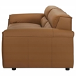 Pemberly Row Contemporary Padded Top Grain Leather Sofa in Orange