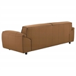 Pemberly Row Contemporary Padded Top Grain Leather Sofa in Orange