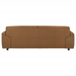 Pemberly Row Contemporary Padded Top Grain Leather Sofa in Orange