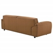 Pemberly Row Contemporary Padded Top Grain Leather Sofa in Orange