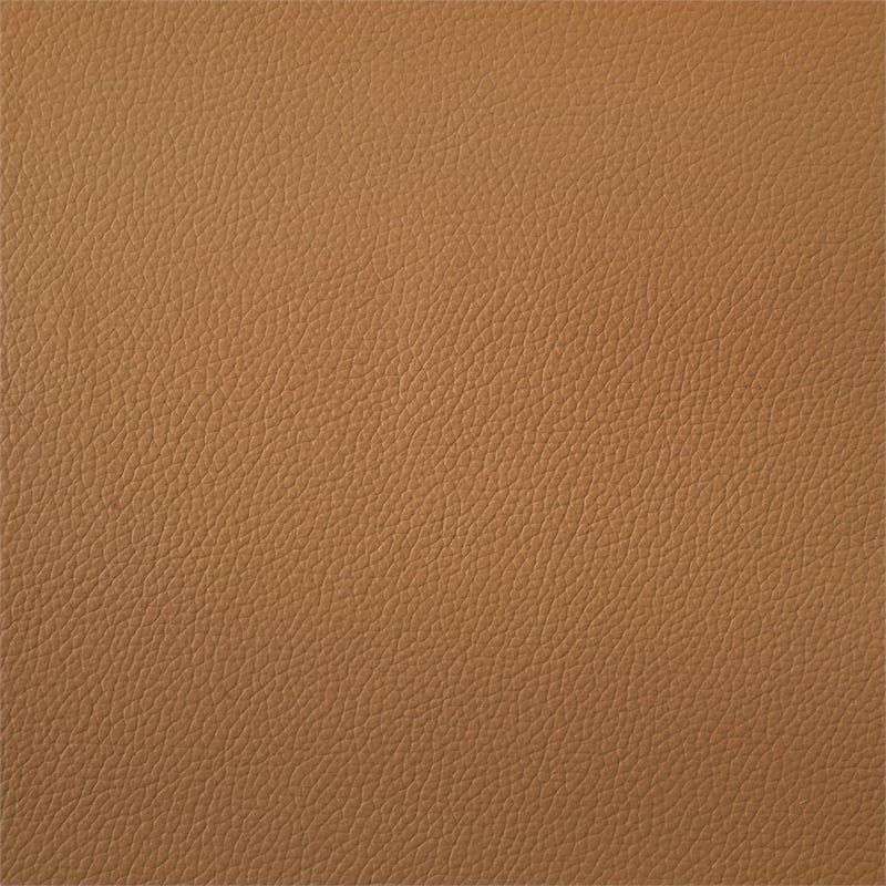 Pemberly Row Contemporary Padded Top Grain Leather Sofa in Orange