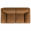 Pemberly Row Contemporary Padded Top Grain Leather Loveseat in Orange