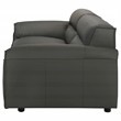 Pemberly Row Contemporary Padded Top Grain Leather Sofa in Graphite Gray