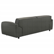 Pemberly Row Contemporary Padded Top Grain Leather Sofa in Graphite Gray