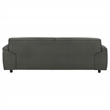 Pemberly Row Contemporary Padded Top Grain Leather Sofa in Graphite Gray
