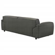 Pemberly Row Contemporary Padded Top Grain Leather Sofa in Graphite Gray