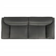 Pemberly Row Contemporary Padded Top Grain Leather Sofa in Graphite Gray