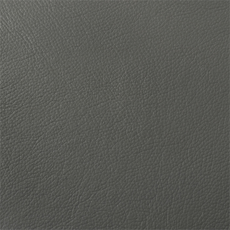 Pemberly Row Contemporary Padded Top Grain Leather Sofa in Graphite Gray